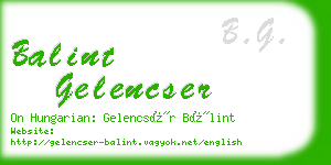 balint gelencser business card